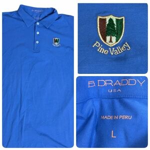 B Draddy Polo Shirt Men Large Pine Valley Golf Club Logo Pima Cotton